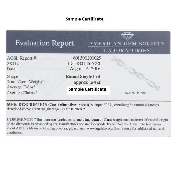 AGS Certified 1/4ct Diamond Infinty Tennis Bracelet in .925 Sterling Silver - Picture 4 of 5